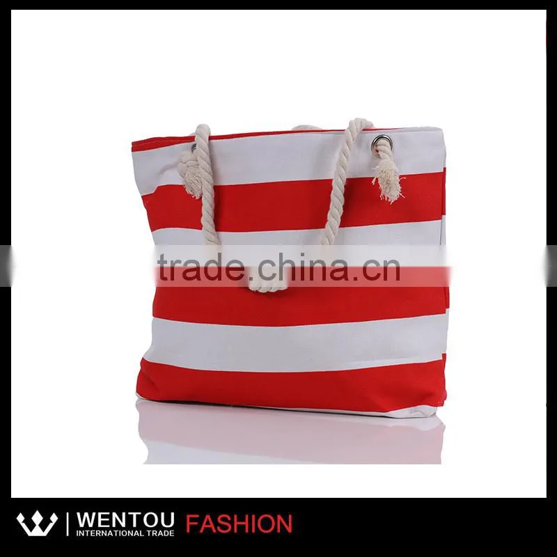 Hot Sale Canvas Stripe Beach Bag