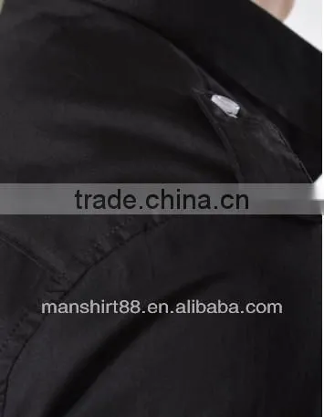 slim fit long sleeve military style casual shirt