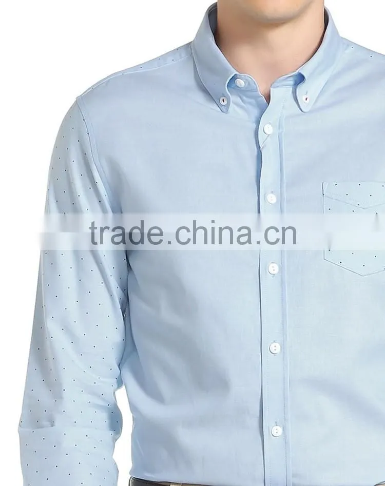 Long sleeve 100% cotton shirts for men polka dot funky shirts for men