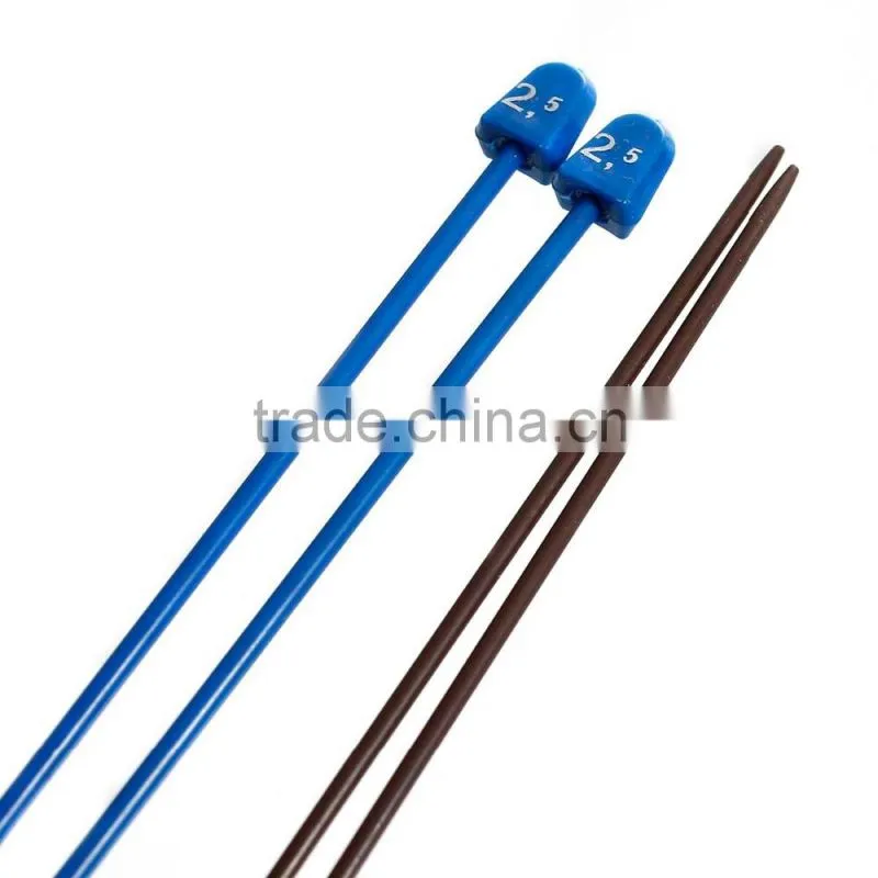 (2.0mm-6.5mm)Plastic Steel Knitting Needle Multicolor 37cm long, 1 Set