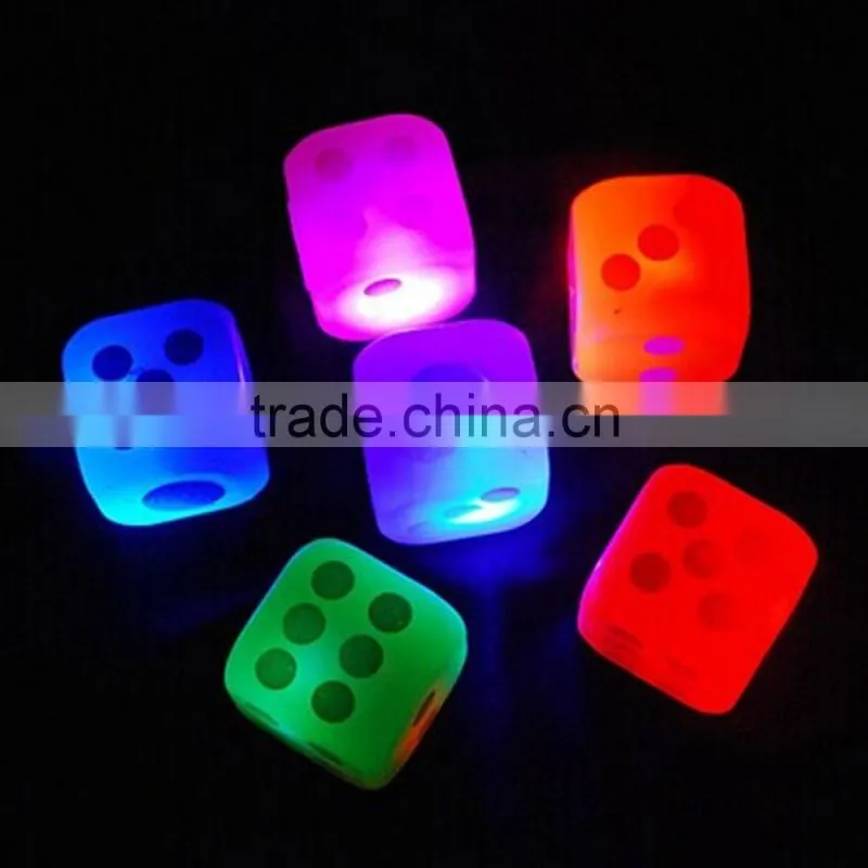 LED flashing dice TPR soft bounce ball light up dice toy