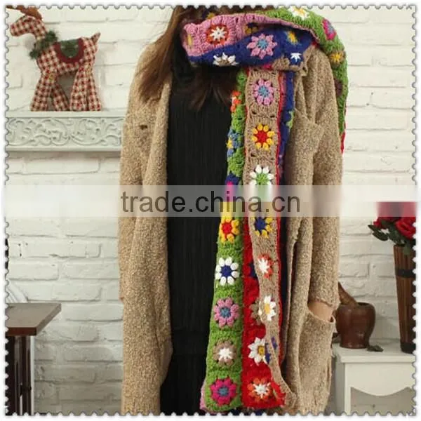 5 rows of flowers 195X38CM 4 row flower 195X30CM knitting scarf