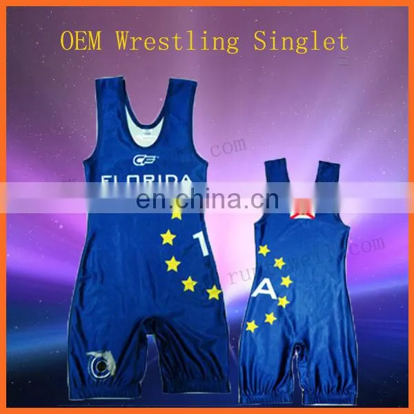 2013 Newest design Men's Sublimation Wrestling Singlets Wholesale/sublimated wrestling singlets/custom wrestling singlets