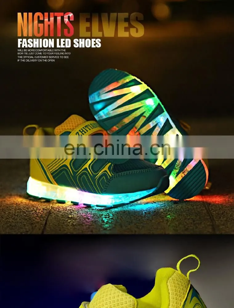Wholesale hot Children kids USB rechargeable LED shoes Latest light up shoes for kids