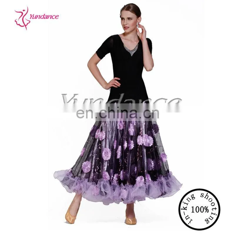 M-100 dance clothing ballroom one-piece dress flower