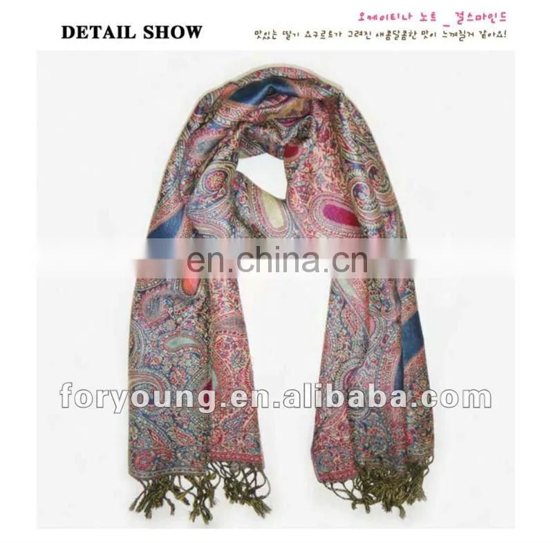 rayon pashmina scarf shawls with fringe
