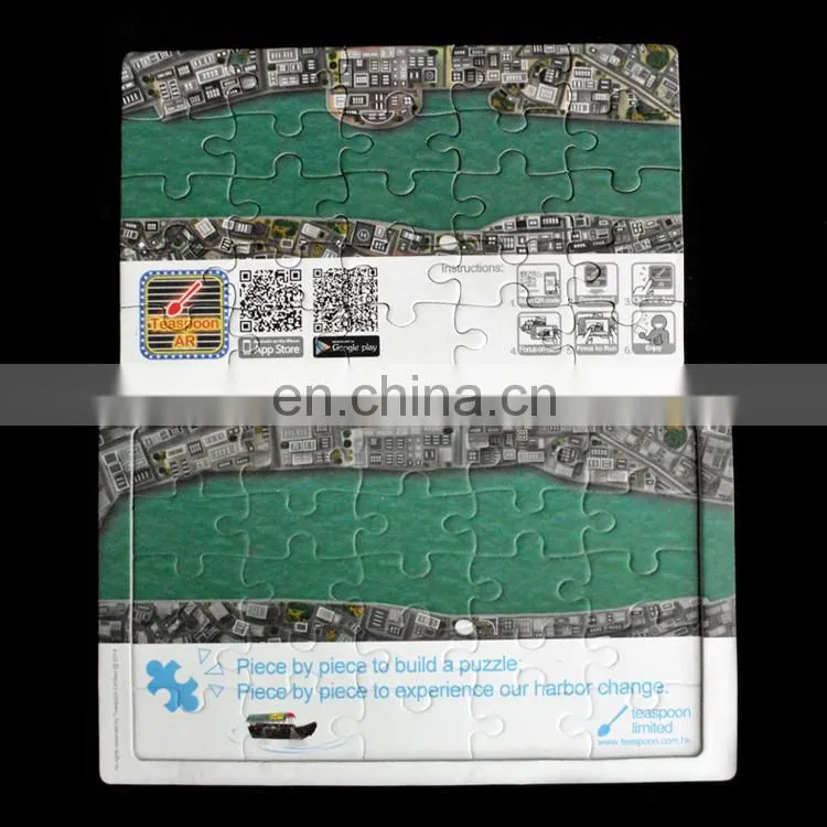 12 pieces high quality glossy lamination educational jigsaw puzzle