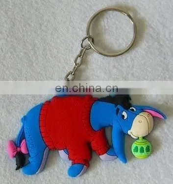 lovely custom shaped soft PVC heart shaped key chain