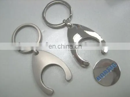 promotional car branded badge shopping cart coin holder keychain