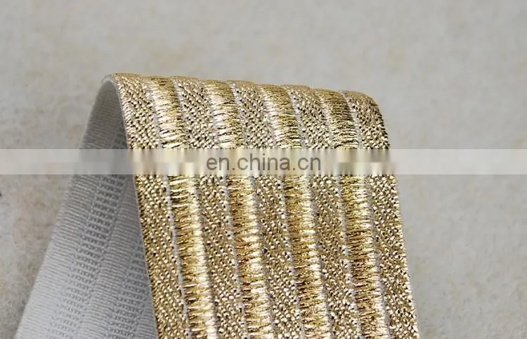 Hot sale lurex elastic tape elastic band with gold thread for clothes