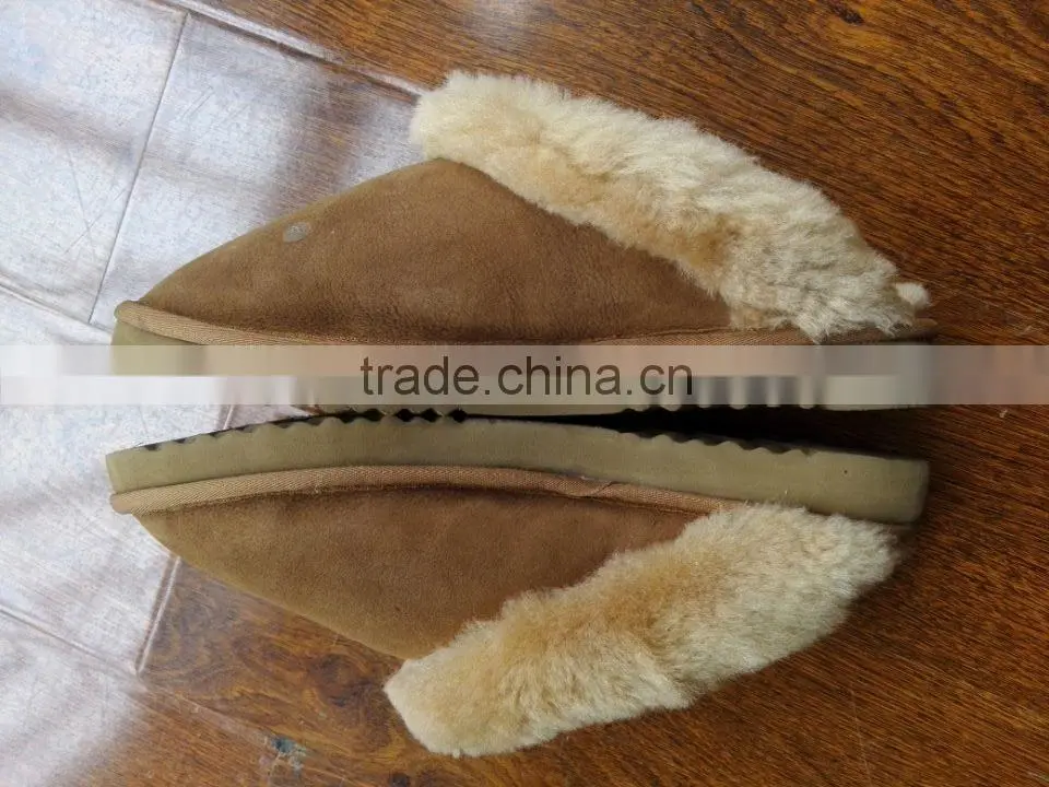 Women's Backless Sheepskin Slippers