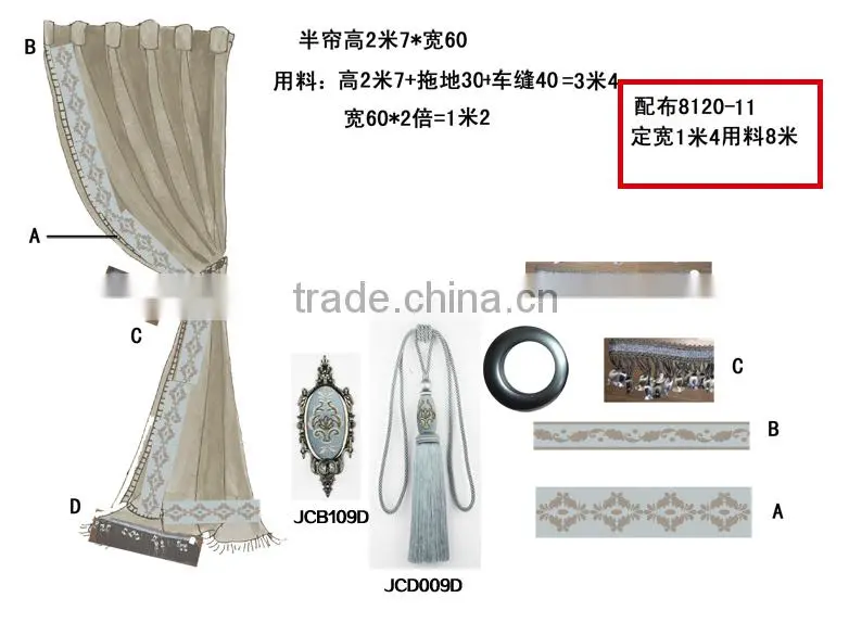 Edinburgh style--Blue,curtain tassel fringe,wholesale tassels,tassel and fringe