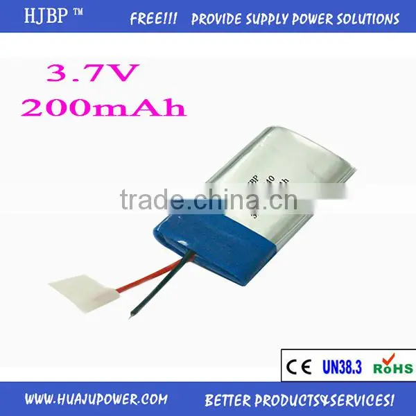 3.7 V 200 mAh LP302040 Polymer lithium battery