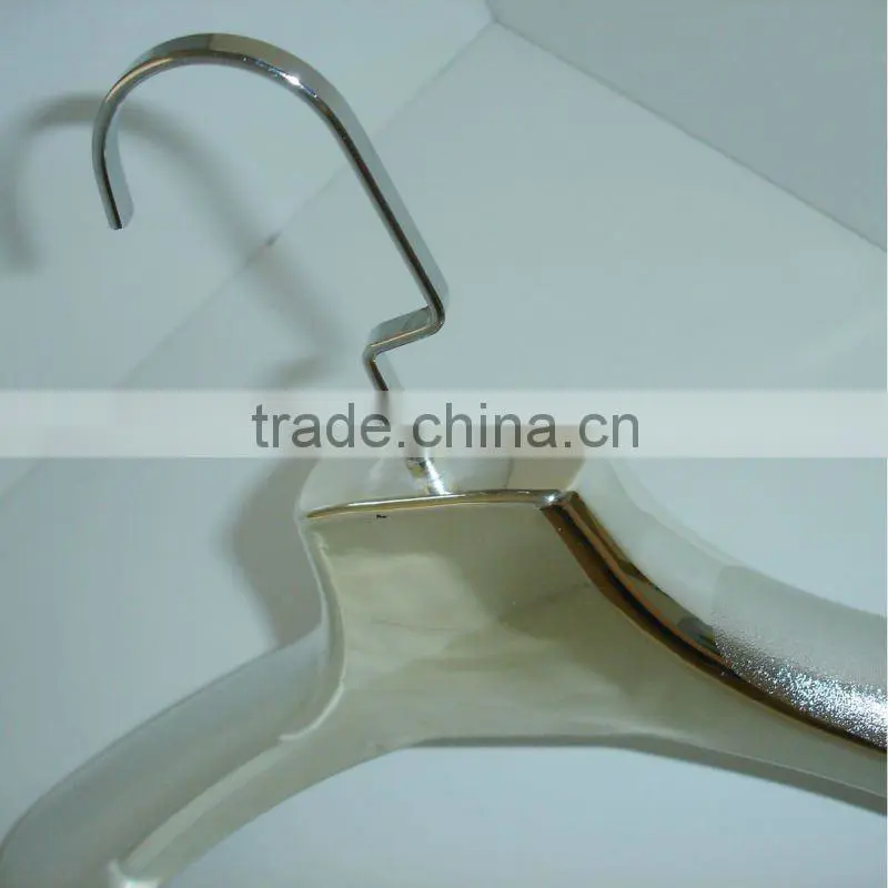 PL-57 big plastic hanger flocked white velvet suit hanger prtint logo