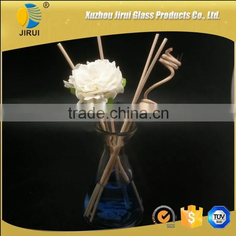 80ml diamond embossed glass reed diffuser bottle with silver cap