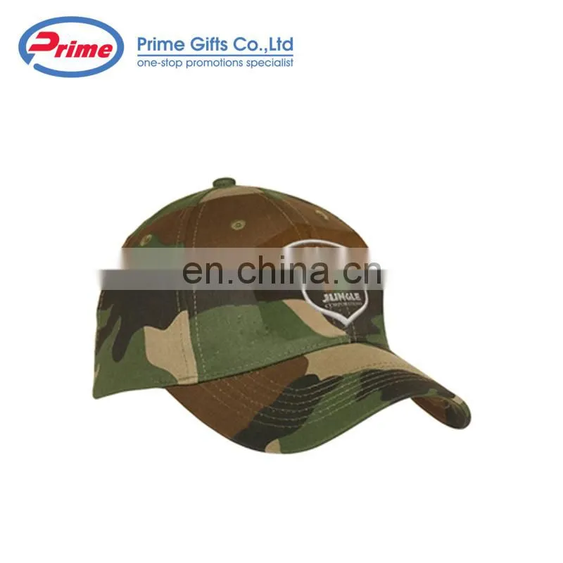 Camouflage Cotton Twill Custom Camo Baseball Cap Closed Back