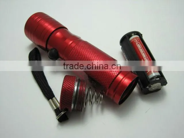 Aluminum mini torch light 8+1 LED