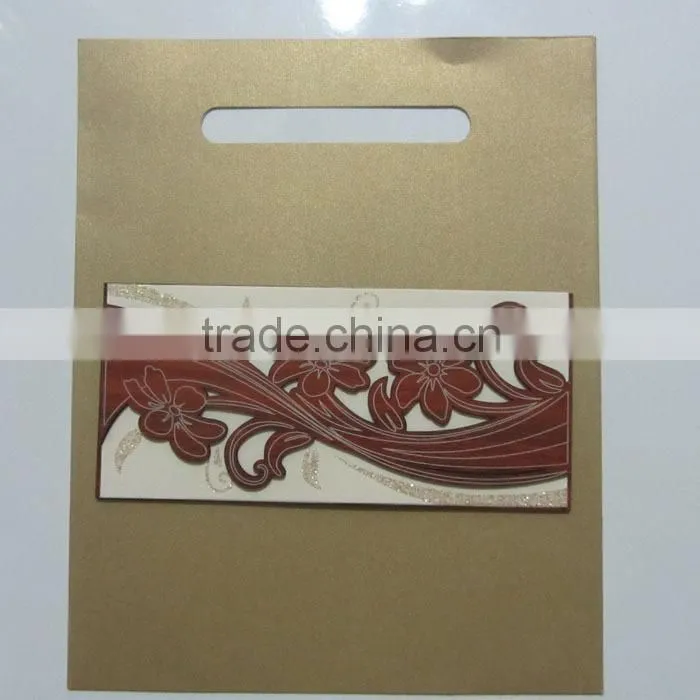2016 Party Supply Luxury Chocolate Wooden Wedding Card Invitation