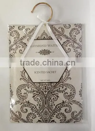 Hot sale hanging paper iron hook wardrobe fragrance sachet Scented sachet SA-2050