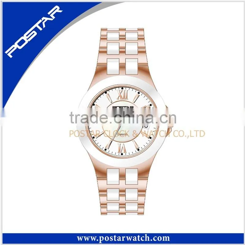 White Eegant Ceramic Waterproof Watches Women Fashion White Ceramic Watch