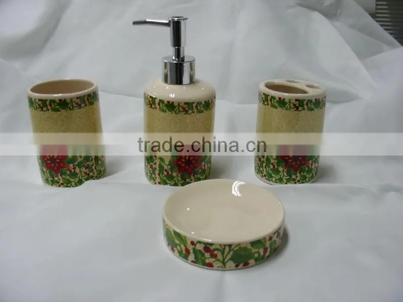 stock-4pcs print ceramic set