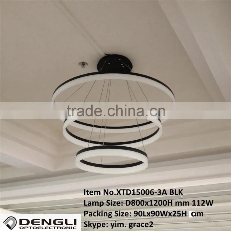 Modern hanging circle LED pendant light for hotel home coffee shop