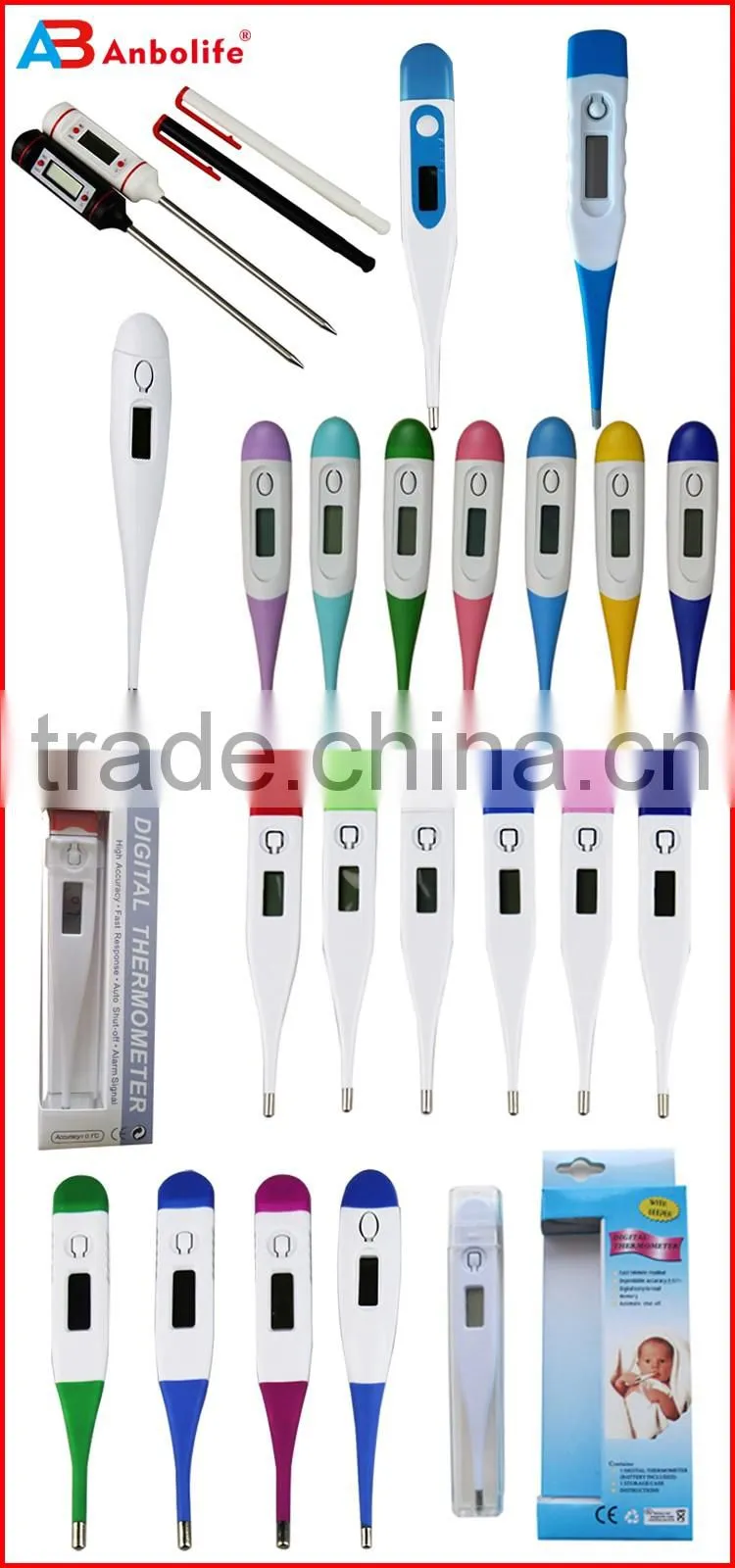 LCD electronic digital thermometer/mini portable lcd thermometer