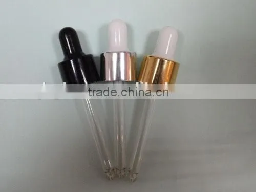 glass pipette dropper for essential oil bottle in various colour