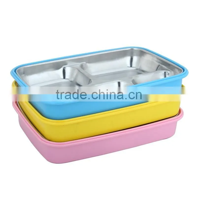 student Rectangle 5 Compartment bento Tiffin lunch box keep food hot for school