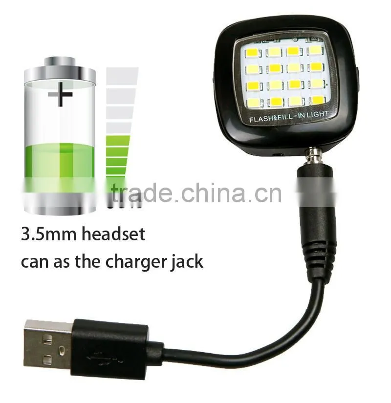 2016 fashion cellphone accessories with High quality selfie flashlight for mobile smartphone, camera LED