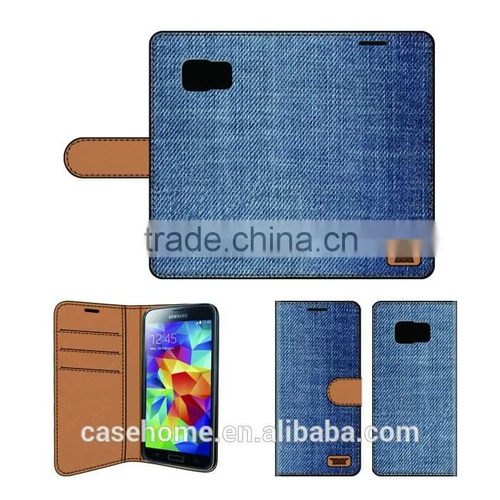 Jean Material Phone Cover Flip Case for Samsung Galaxy J2