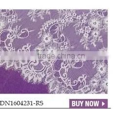 2016 new design Eyelash white Lace french fabric