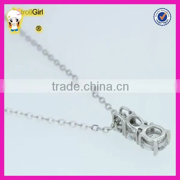 925 sterling silver jewelry wholesale 3pieces white stone designer zircon necklace