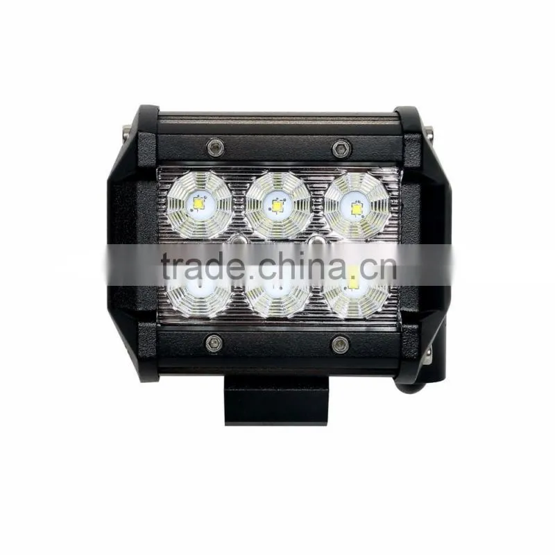 Shenzhen supplier best car accessories 4" 9-32v 18w Dual Row Off Road Light Bar