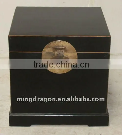 Chinese Antique Style Black and Matt Finished Chest 50*50*48cm
