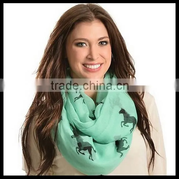 Horse print infinity scarve at stock , holiday scarf , fruiends gift , black Friday gift