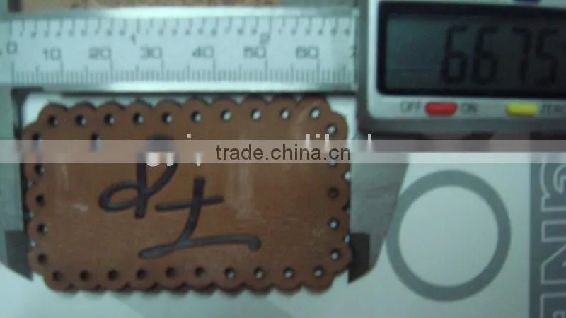 2014 popular hot sale dark brown lacework real leather patch