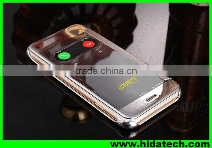 Hot selling smart visible flip leather phone case for iPhone6 6s leather pouch