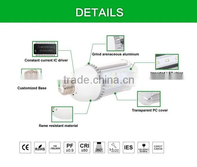 220V 40W led mini light bulb lamp epistar 2835 SMD