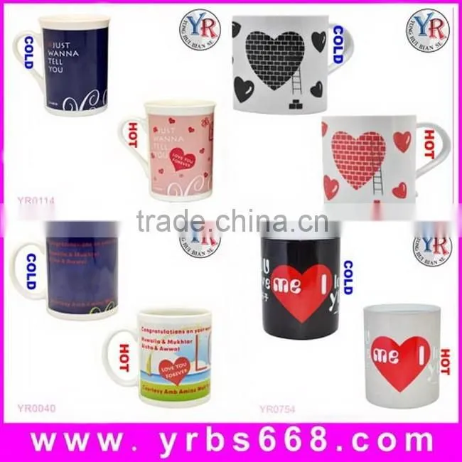 Promotion Gift Color Changed Couple Ceramic Fox Mugs