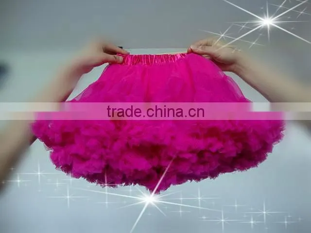 Wholesale watermelon beautiful tutu tulle ,chiffon dance pettiskirt for girls