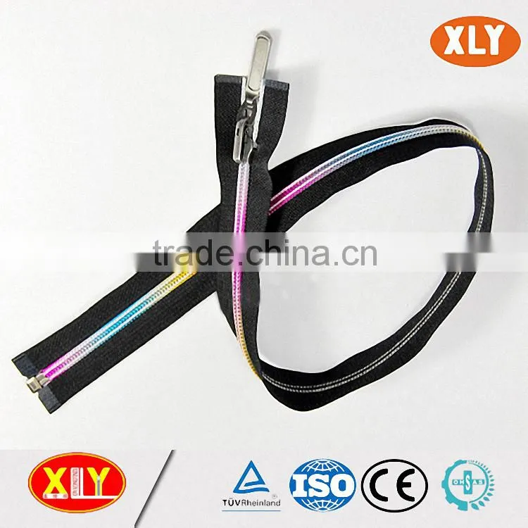 high quality #3 yellow tape black slider waterproof nylon zipper