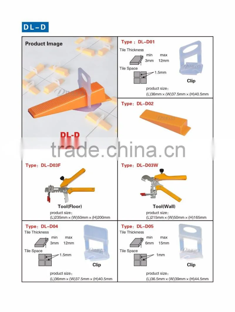 CE approval top quality tile leveling spacer wedge knauf levelling system