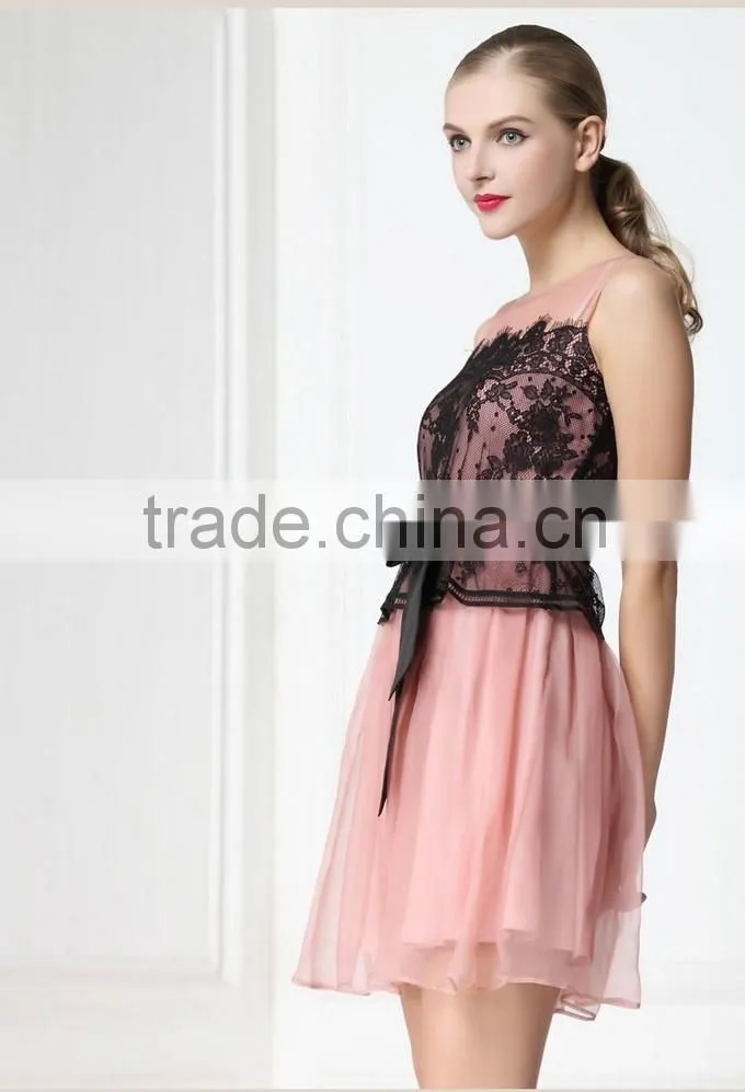2015 Wholesale Fashionable Lace Very Cute Puffy Prom Dress Design