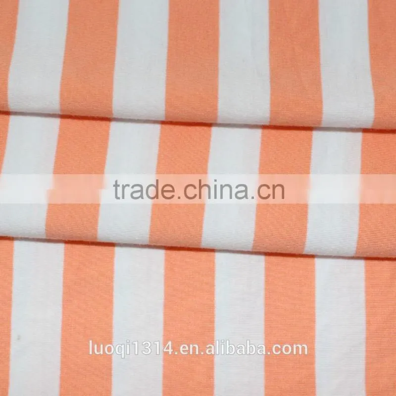 Free hand feel sample 95% cotton 5% spandex fabrics whole sale stripe farbic for women clothing