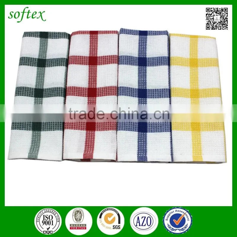 custom check jacquard kitchen towels bulk 100% cotton