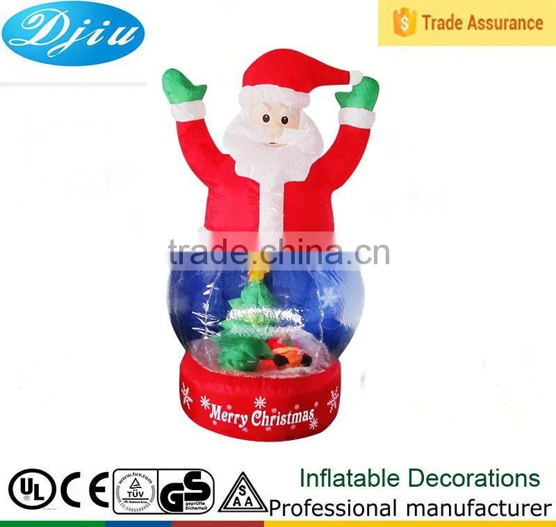 DJ-168 6ft christmas santa claus with music roll inside inflatable bubble ball decoration