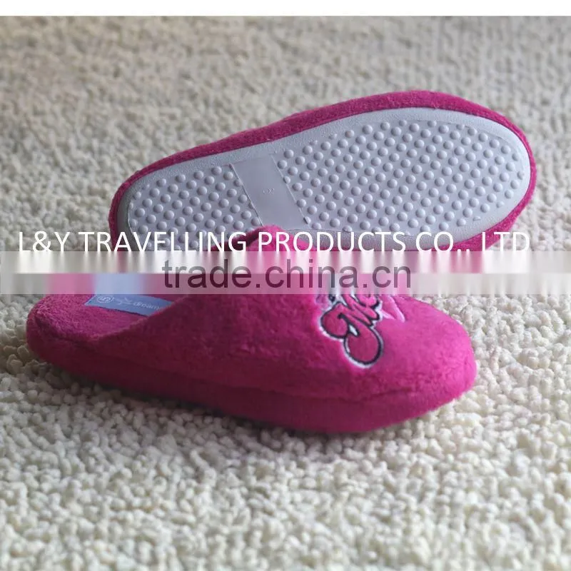 Meow embroidered coral fleece women indoor Slippers