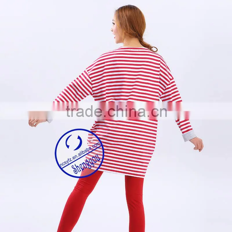 100 cotton yarn dyed breastfeeding maternity top with pocket