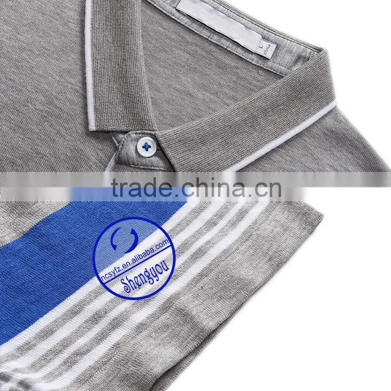 Custom 100% cotton stripe polo shirt for men